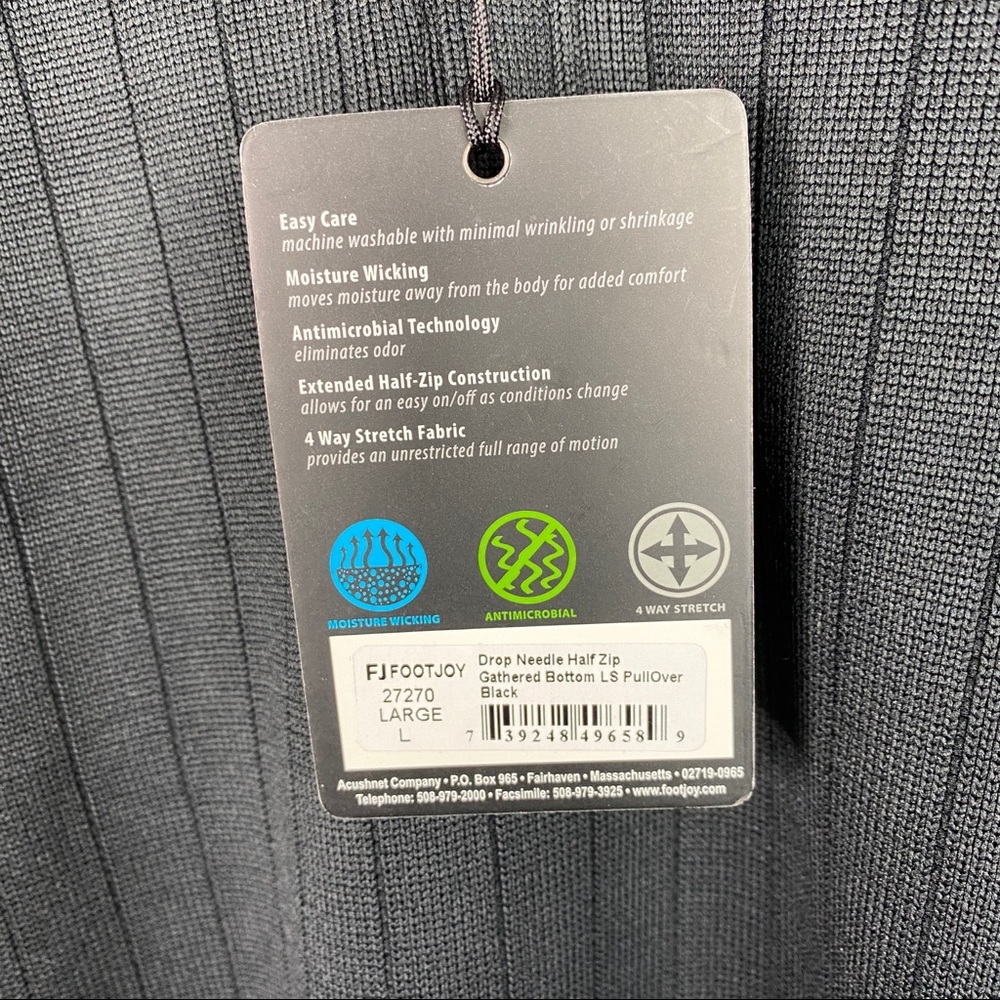 Footjoy Drop Needle Half Zip Gathered Bottom - Picture 4 of 5